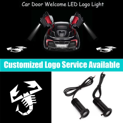 2x Scorpion Logo Car Door LED Light Projector for Abarth 500 600 695 Punto Brava - Image 1 of 4
