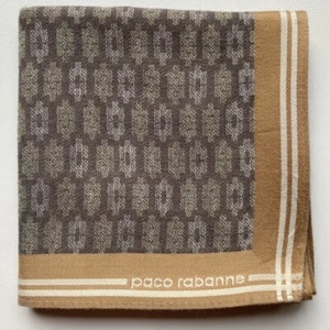 HANDKERCHIEF MEN'S COTTON VINTAGE BROWN SOLID PATTERNED POCKET SQUARE 18" B0344 - Picture 1 of 2
