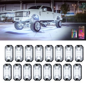 MICTUNING 16 Pods RGBW LED Rock Lights & Music Mode Underglow Lamp SUV ATV 2025 - Picture 1 of 11