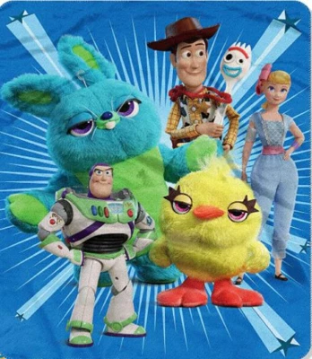 Disney Toy Story 4 Woody Soft Throw Silky Blanket 40"x50" Buzz and the Gang New