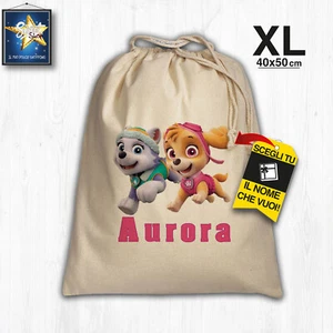 Sacca Asilo Nido scuola Personalizzato Nome sky everest 100 % cotone 40x50 cm - Picture 1 of 1