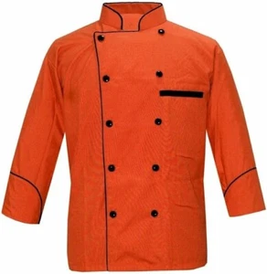 Men's Multi Color Chef Jacket/Light Weight Chef Coat With Contrast Black Piping - Picture 1 of 15