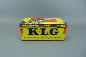 Ancienne boîte de bougie K.L.G motocyclette en tôle, déco atelier, loft. - Picture 1 of 8