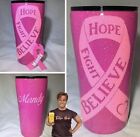 Ladies Women Breast Cancer Fight Hope Believe Custom Stainless Steel Tumbler Cup