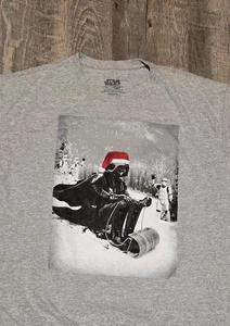 Stars Wars T-Shirt Darth Vader Schlitten grau kurzarm Gr. XL XMas Winter - Bild 1 von 7