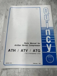 Original Quincy Airstar Serie ATH/ATV/ATG Kompressor Teile Handbuch 50232-101 - Bild 1 von 4