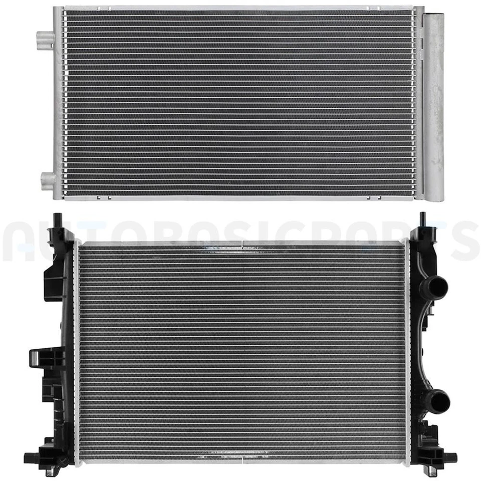 For 2017 2018-2022 Jeep Compass Aluminum Radiator & AC Condenser Cooling Kit Foto 1 de 4