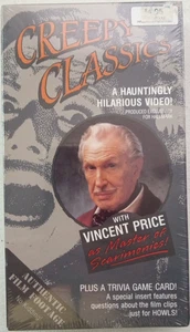 Creepy Classics, VHS, Vincent Price, Trivia Card Cult Horror Hallmark New Sealed - Picture 1 of 8