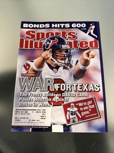 Sports Illustrated Aug 19 2002 David Carr Houston Texans Barry Bonds 600 - Picture 1 of 1
