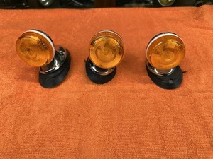 NOS 3 LOT Vintage CLEARANCE LIGHTS Amber CAB LAMPS Truck Semi Travel Trailer - Picture 1 of 9