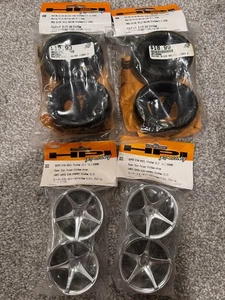 HPI Super RS4 Nitro EP Wheels Tires 1/8  Chrome 5 Spoke - Picture 1 of 3