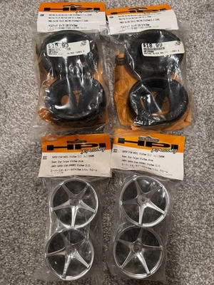 HPI Super RS4 Nitro EP Wheels Tires 1/8  Chrome 5 Spoke - Image 1 of 3