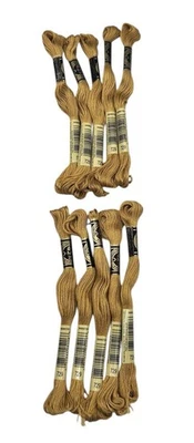 10 Skeins DMC Cotton Embroidery Floss Med Old Gold 729 France 8.7y Each NEW - Image 1 of 4