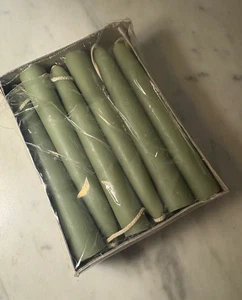 Lot of 12 Williamsburg Handcrafted Candle 6" Wythe Green Unscented 7/8" x 6" - Picture 1 of 3