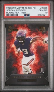 Wild Card 2023 negro mate RK Heat #RHJA Jordan Addison Vikings rojo/50 PSA 10 - Imagen 1 de 2