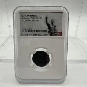253-268 dC Imperio Romano Galieno Bi Doble Denario Romano NGC - Imagen 1 de 4