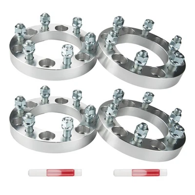 (4) 1 Inch 6x5.5" 108mm M14x1.5 Wheel Spacers For 2013-2024 Chevy Silverado 1500 - Image 1 of 4