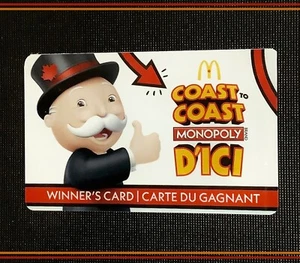 π¨π¦ CANADA π¨π¦ 2023 MCDONALDS MONOPOLY GIFT CARD ----- RARE ----- NEW - Picture 1 of 2