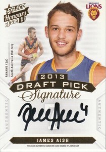 2014 Select AFL (Honours Series 1) DRAFT PICK SIGNATURE (DPS6) James Aish #366