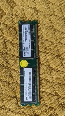 Micron PC3200 512 MB DIMM 400 MHz DDR Memory (MT8VDDT6464AG-40BDB) - Image 1 of 2