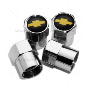 4x Hex Fit Chevrolet Car Wheels Tire Air Valve Caps Stem Dust Cover Decor Silver - Bild 1 von 5