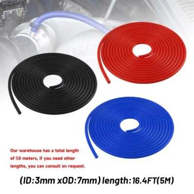 3mm ID Silicone Vacuum Hose Tube Line 5m/16.4ft Long 130PSI Max Pressure - Image 1 of 4