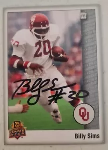 BILLLY SIMS HOF #30 AUTO IP - Picture 1 of 2