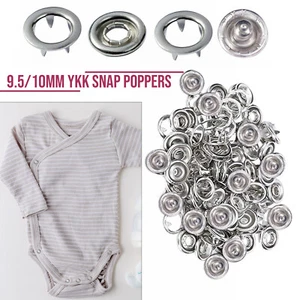 YKK Poppers Prong Ring Snap Fasteners 9.5mm/10mm Press Studs Buttons DIY Clothes - Picture 1 of 12