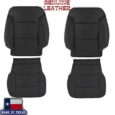 Black LEATHER Front Seat Covers For GMC Yukon SLT 2015 2016 2017 - Image 1 of 4