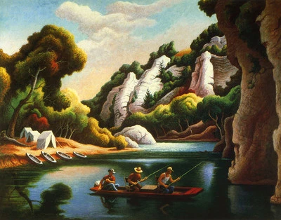Thomas Hart Benton Jon Boat Canvas Print 16 x 20 Foto 1 de 4