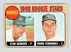 1968 Topps Card, #214 Stan Bahnsen & Frank Fernandez, Yankees Rookie Stars