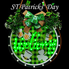 St. Patrick'S Day Decorations for Front Door, 12Inch Lighted Irish Wreath Hangin