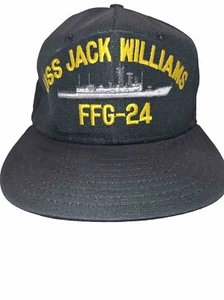 USS Jack Williams FFG-24 Embroidered Black Cap Hat Snapback Large - Picture 1 of 8