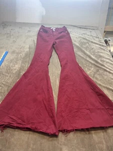 Judy Blue High Rise Super Flare Jeans Women's 3x26 RED Bell Bottom - Picture 1 of 9