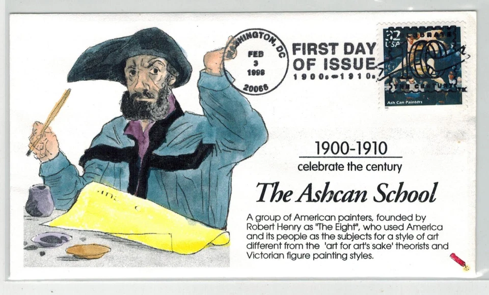 DYNAMITE HANDPAINTED / TINTED CELEBRATE CENTURY ASHCAN SCHOOL OF PAINTERS ARTIST - Image 1 of 1