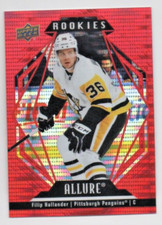 2022-23 Upper Deck Allure Rookies Red Rainbow Filip Hallander Penguins B-783