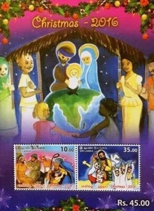 Sri Lanka 2016 Christmas Christianity Religion Art Paintings Nativity MS MNH - Picture 1 of 3