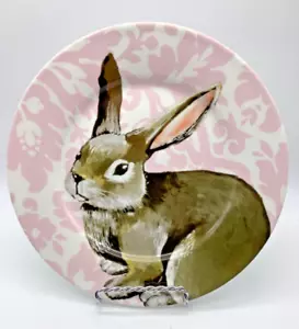 CIROA Piatto Insalata Porcellana Coniglietto Rosa 8", Coniglio, Primavera, Pasqua - Foto 1 di 3