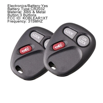 2Pc For 2001 2002 Chevrolet Silverado 1500 2500 Car Remote Keyless Entry Key Fob - Image 1 of 4