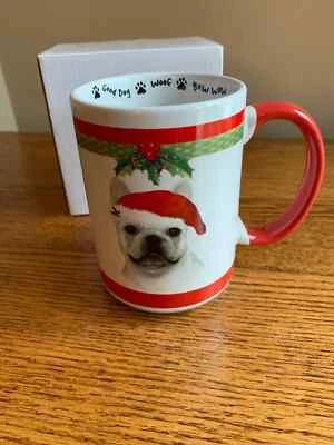 NUEVO 15-oz FRENCH BULLDOG Navidad Vacaciones Taza Taza; Perro Podrido Mimado Foto 1 de 4