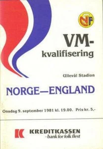 * 1981 - NORWAY v ENGLAND * - Picture 1 of 1
