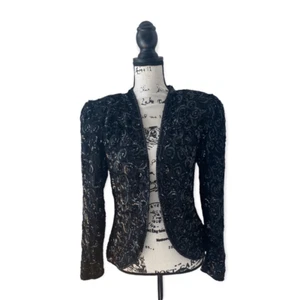 Nite Line SZ M vintage silk sequin jacket in black - Picture 1 of 4