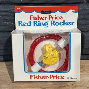 Vintage Fisher Price Red Ring Rocker Teething Toy - New In Package - Picture 1 of 7