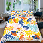 Colorful Tropical Plant Leaves Bedding Set Queen Doona Duvet Cover Pillowcase