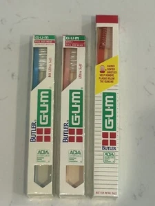 Lot 3 VTG NOS Gum Butler Soft Head Toothbrush 444/430 NEW - Picture 1 of 7