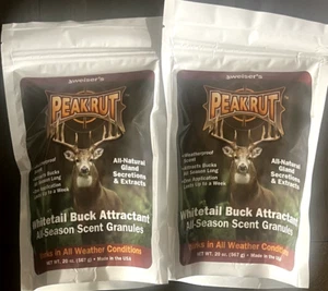 2 NEW WEISER'S PEAKRUT WHITETAIL BUCK ATTRACTANT SCENT GRANULES 20 OZ. per Bag - Picture 1 of 1