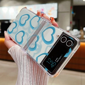 For Samsung Galaxy Z Flip6 5 4 3 Love Heart Pattern Hinge Shockproof Case Cover - Picture 1 of 18