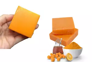Sapone al miele alla curcuma e arancia pelli sensibili per viso e corpo - una barretta 2,2 oz - Foto 1 di 4