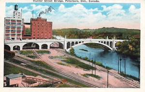 PETERBORO ON ONTARIO CANADA HUNTER STREET BRIDGE VINTAGE POSTCARD FP 102622 R - Picture 1 of 2