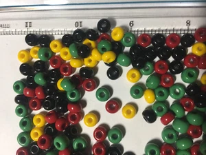 Irie Rasta Red Yellow Green Black Beads - Picture 1 of 86